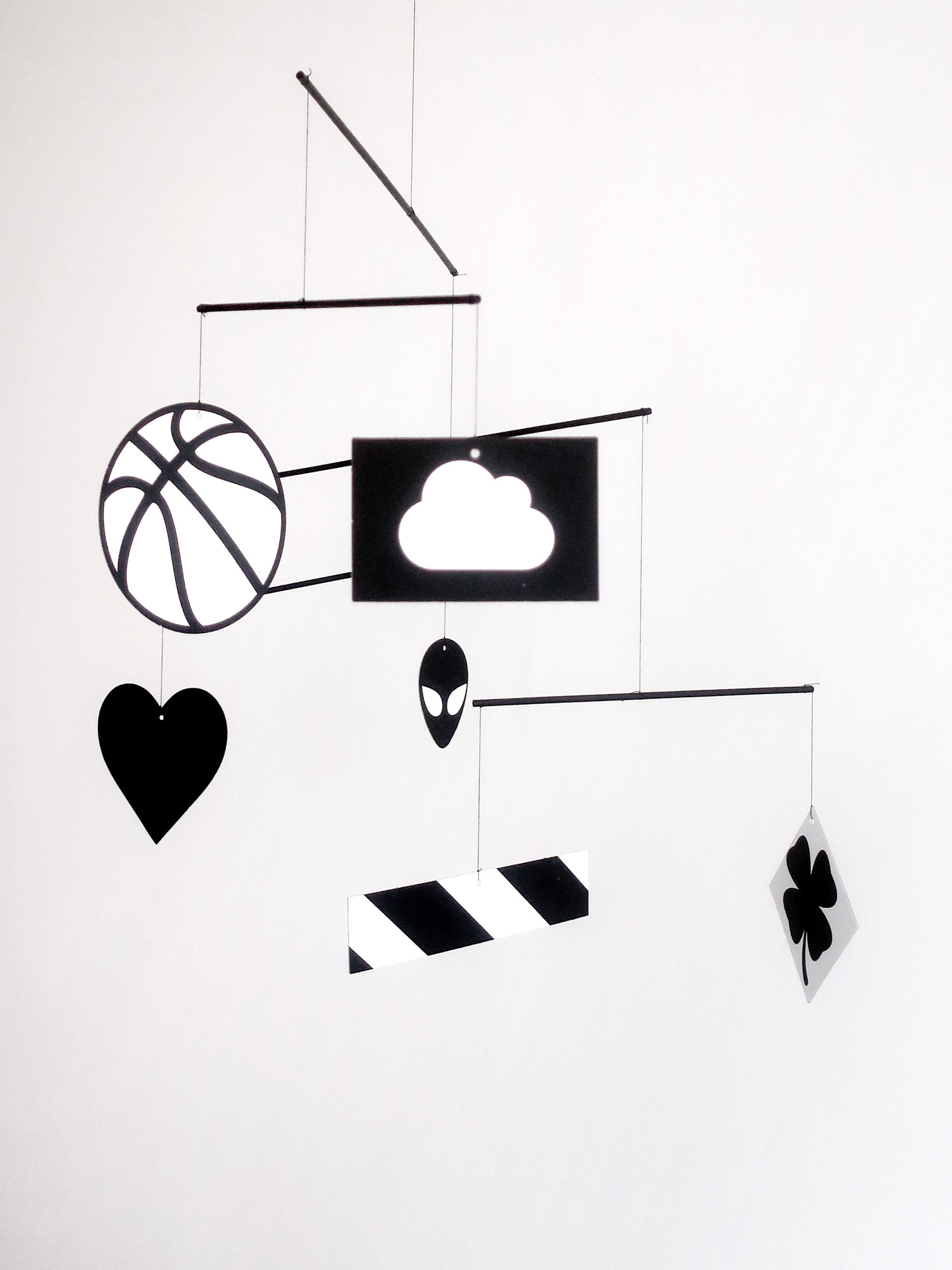 Claude Closky, ‘Blue Orange Purple Red Yellow Green,’ 2023-2025, Paris: Editions Arcay. Mobile, double-sided screen printing on white Kappa cardboard, Displayline, double-sided coated print, white, semi-matt recycled, GK, 775g/m2, 1mm, painted wood, cotton thread, variable dimenssions. Signed and numbered edition of 80 (+10 AP). 